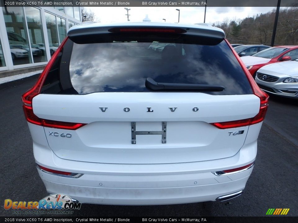 2018 Volvo XC60 T6 AWD Inscription Crystal White Metallic / Blonde Photo #3