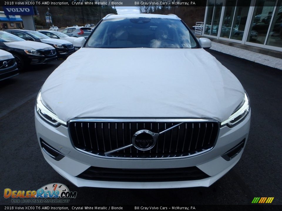 2018 Volvo XC60 T6 AWD Inscription Crystal White Metallic / Blonde Photo #6
