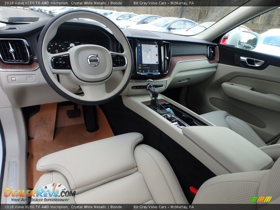 2018 Volvo XC60 T6 AWD Inscription Crystal White Metallic / Blonde Photo #9