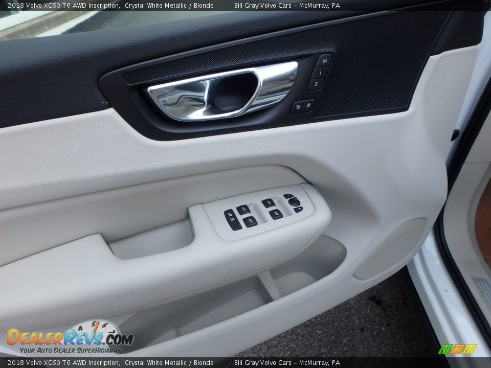 2018 Volvo XC60 T6 AWD Inscription Crystal White Metallic / Blonde Photo #10