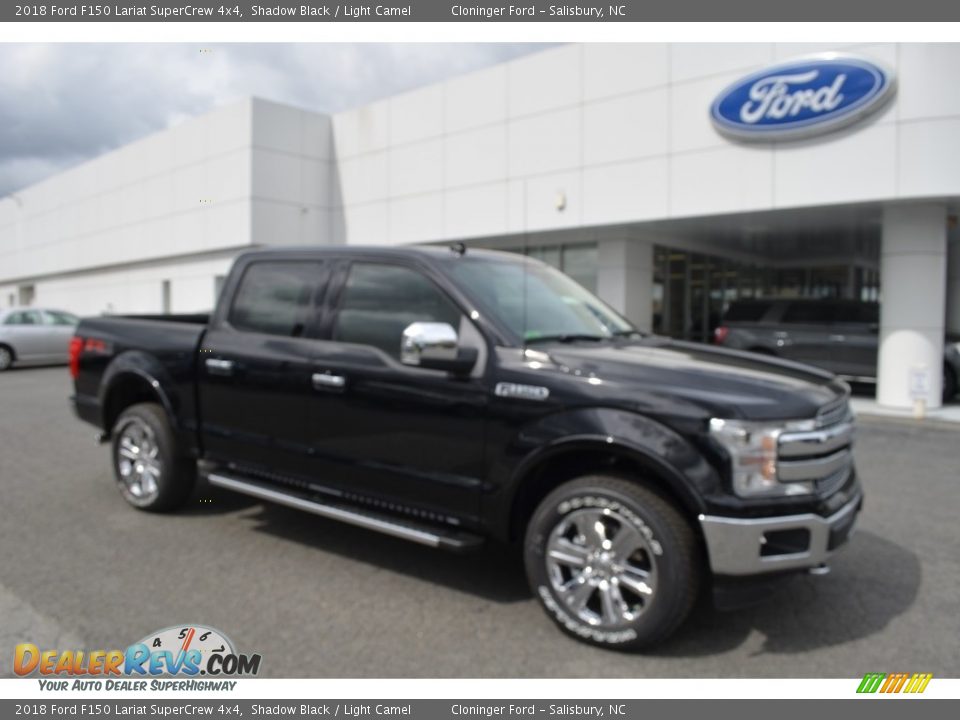 2018 Ford F150 Lariat SuperCrew 4x4 Shadow Black / Light Camel Photo #1