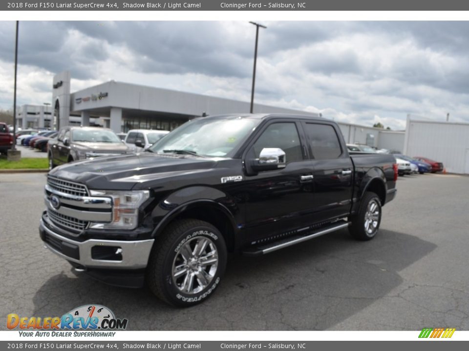 2018 Ford F150 Lariat SuperCrew 4x4 Shadow Black / Light Camel Photo #3