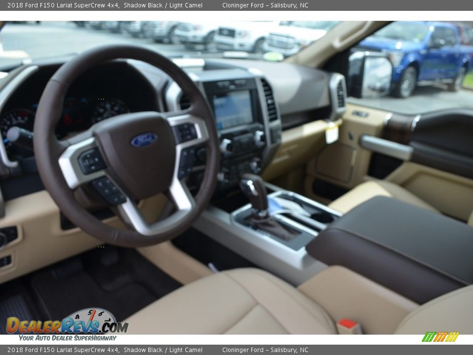 2018 Ford F150 Lariat SuperCrew 4x4 Shadow Black / Light Camel Photo #8