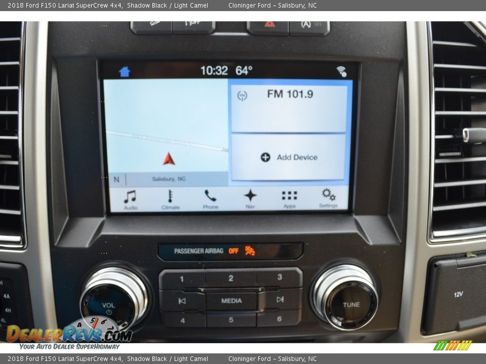 2018 Ford F150 Lariat SuperCrew 4x4 Shadow Black / Light Camel Photo #13