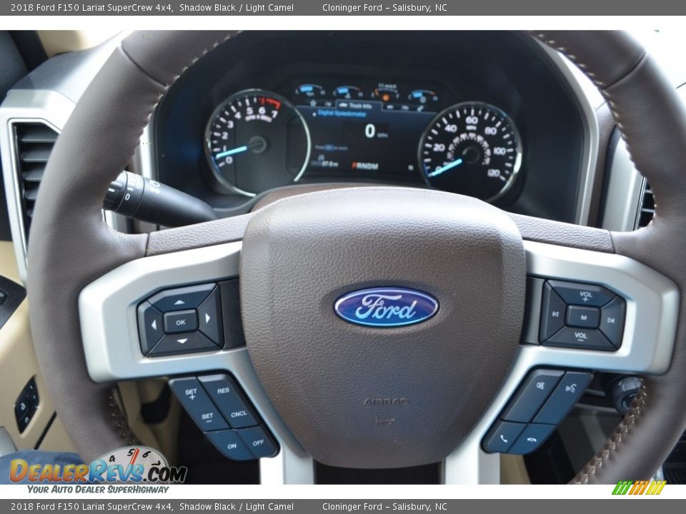 2018 Ford F150 Lariat SuperCrew 4x4 Shadow Black / Light Camel Photo #25