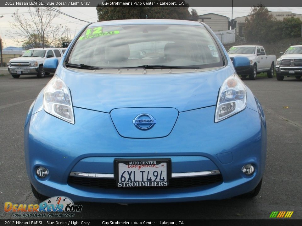2012 Nissan LEAF SL Blue Ocean / Light Gray Photo #2