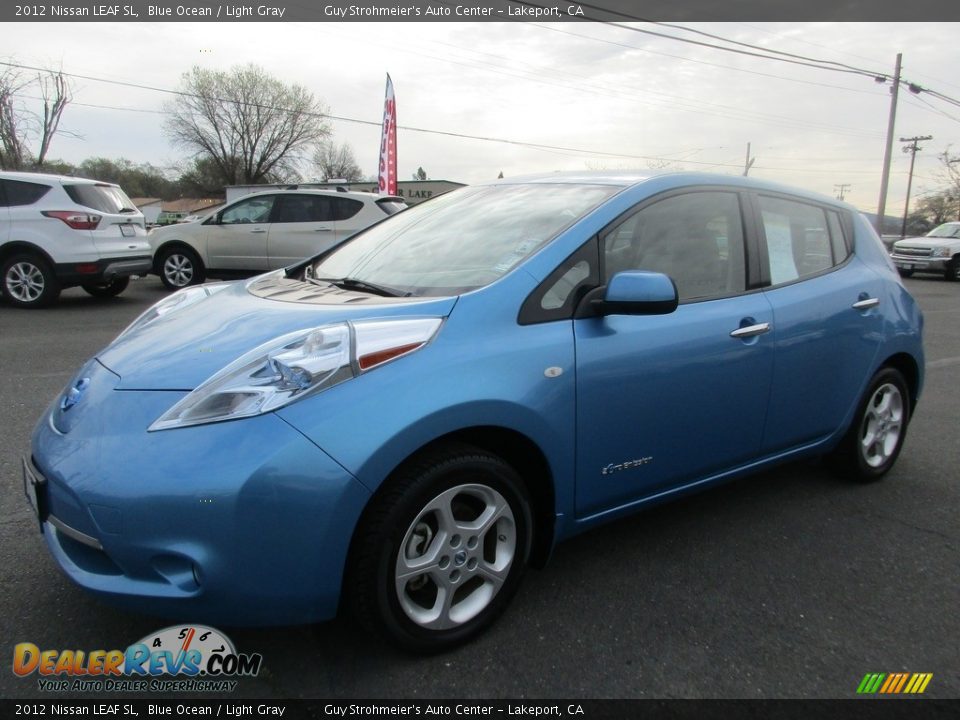 2012 Nissan LEAF SL Blue Ocean / Light Gray Photo #3