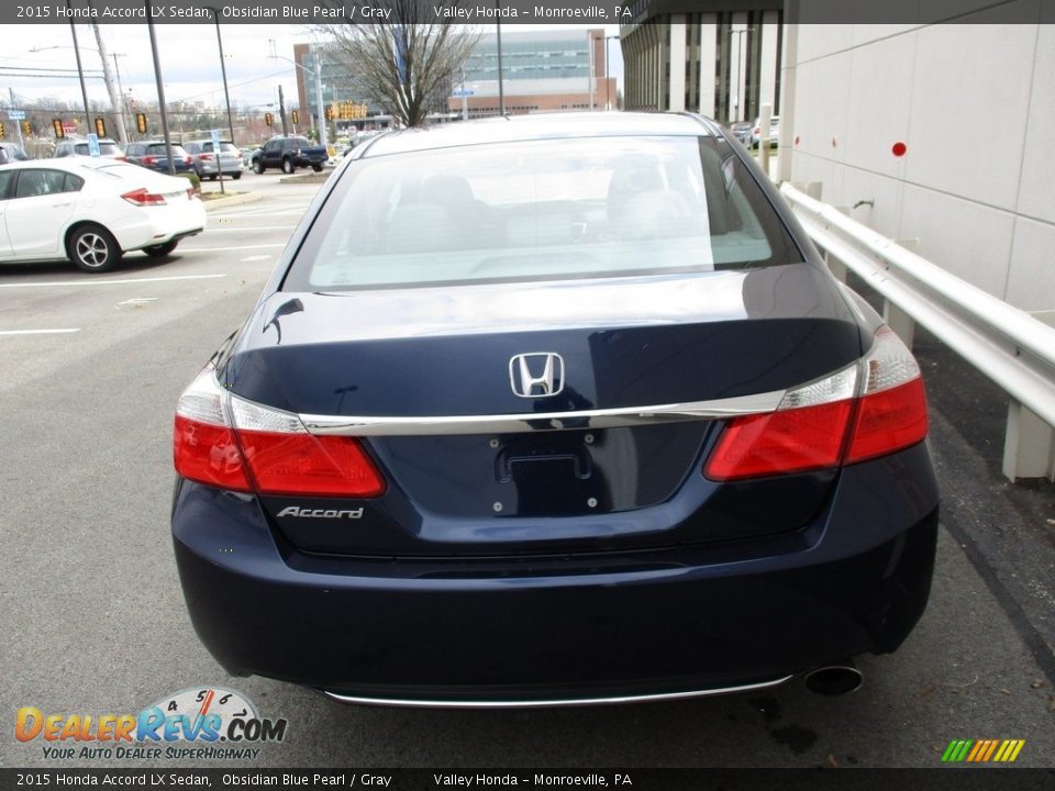 2015 Honda Accord LX Sedan Obsidian Blue Pearl / Gray Photo #4