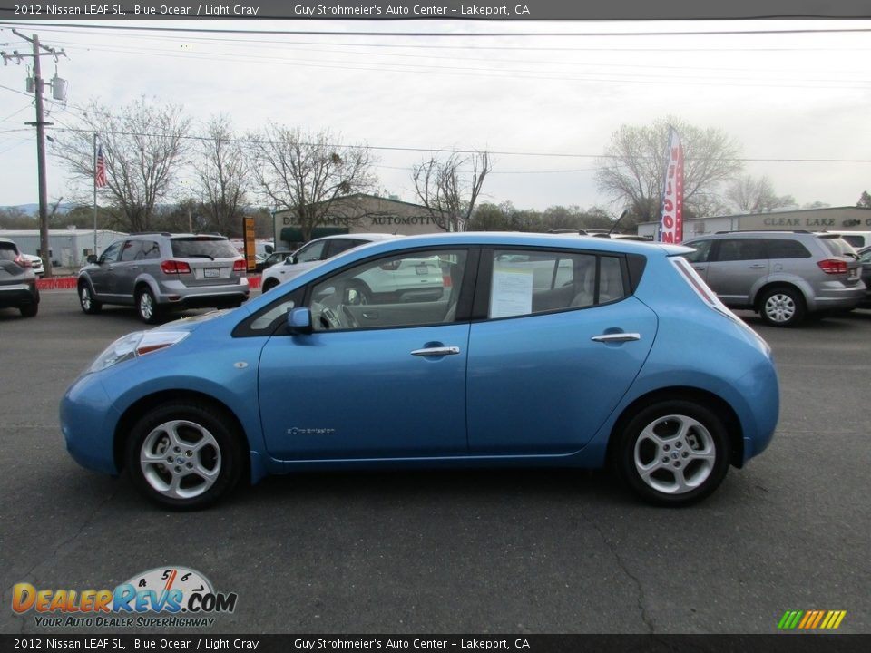 2012 Nissan LEAF SL Blue Ocean / Light Gray Photo #4