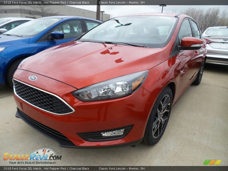 2018 Ford Focus SEL Hatch Hot Pepper Red / Charcoal Black Photo #1