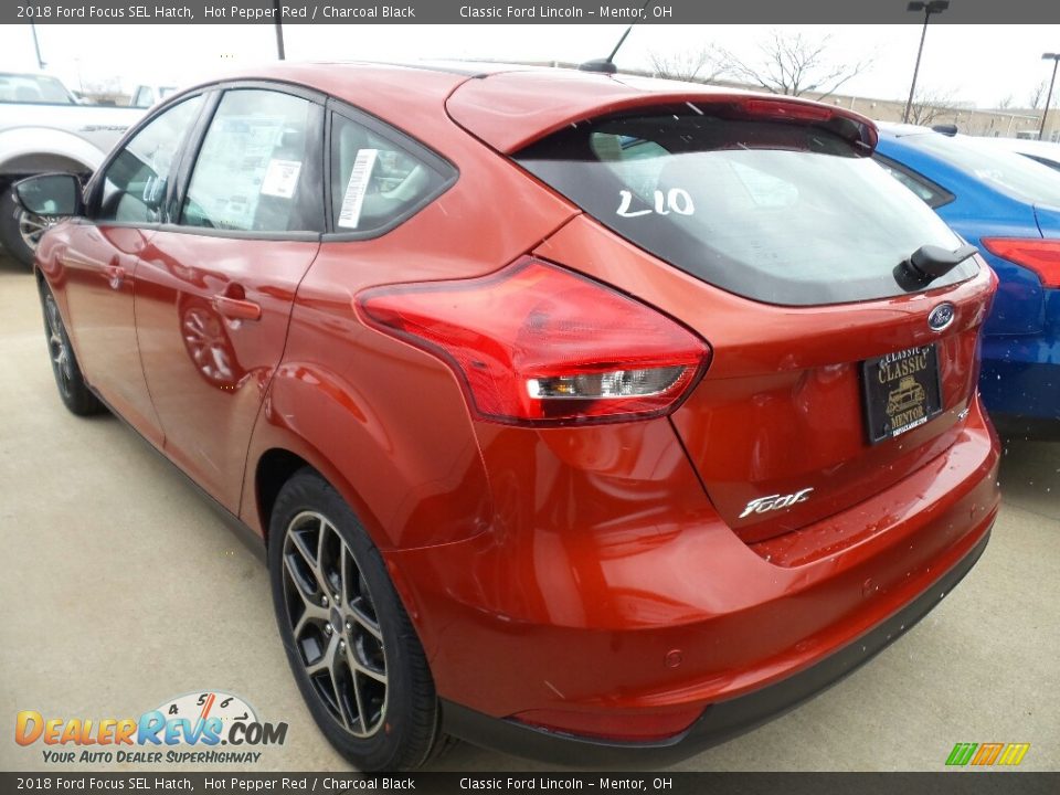 2018 Ford Focus SEL Hatch Hot Pepper Red / Charcoal Black Photo #3