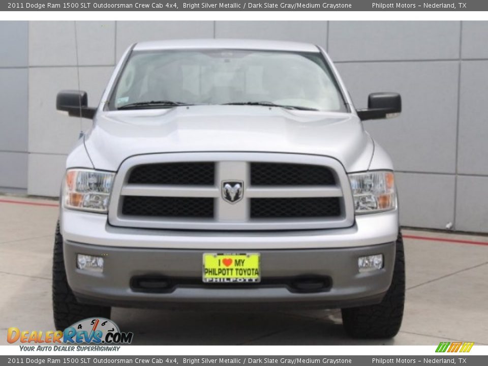 2011 Dodge Ram 1500 SLT Outdoorsman Crew Cab 4x4 Bright Silver Metallic / Dark Slate Gray/Medium Graystone Photo #2