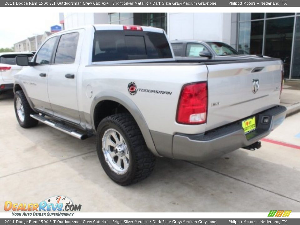 2011 Dodge Ram 1500 SLT Outdoorsman Crew Cab 4x4 Bright Silver Metallic / Dark Slate Gray/Medium Graystone Photo #6