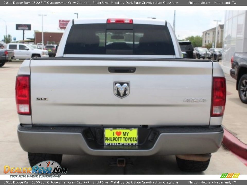 2011 Dodge Ram 1500 SLT Outdoorsman Crew Cab 4x4 Bright Silver Metallic / Dark Slate Gray/Medium Graystone Photo #7