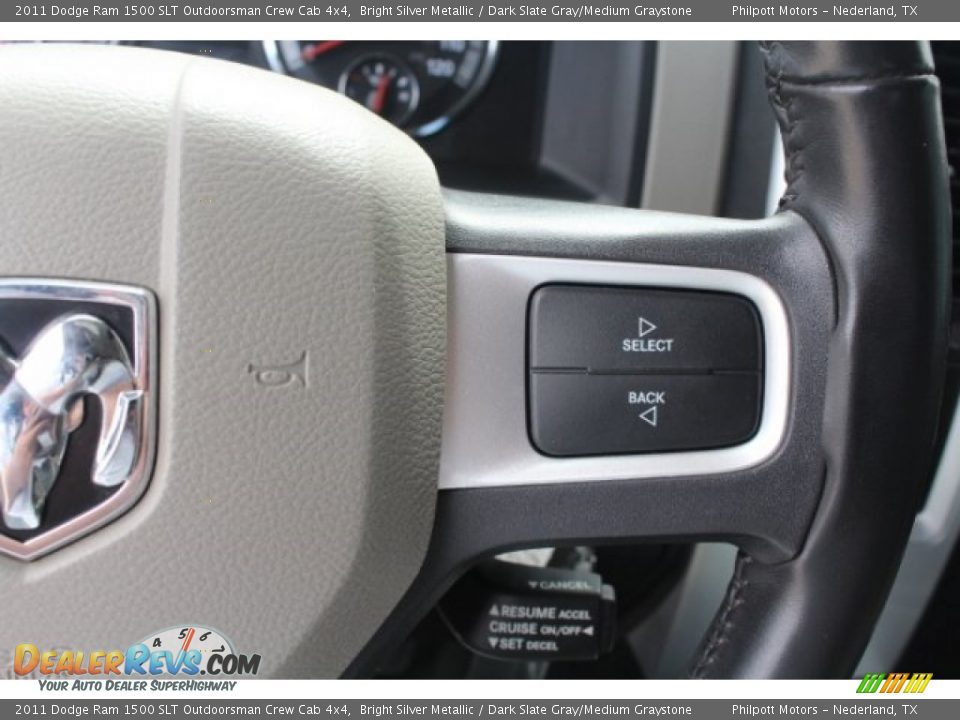 2011 Dodge Ram 1500 SLT Outdoorsman Crew Cab 4x4 Bright Silver Metallic / Dark Slate Gray/Medium Graystone Photo #18