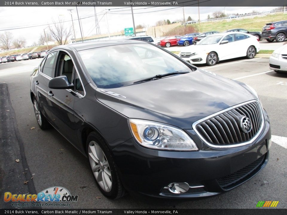 2014 Buick Verano Carbon Black Metallic / Medium Titanium Photo #7