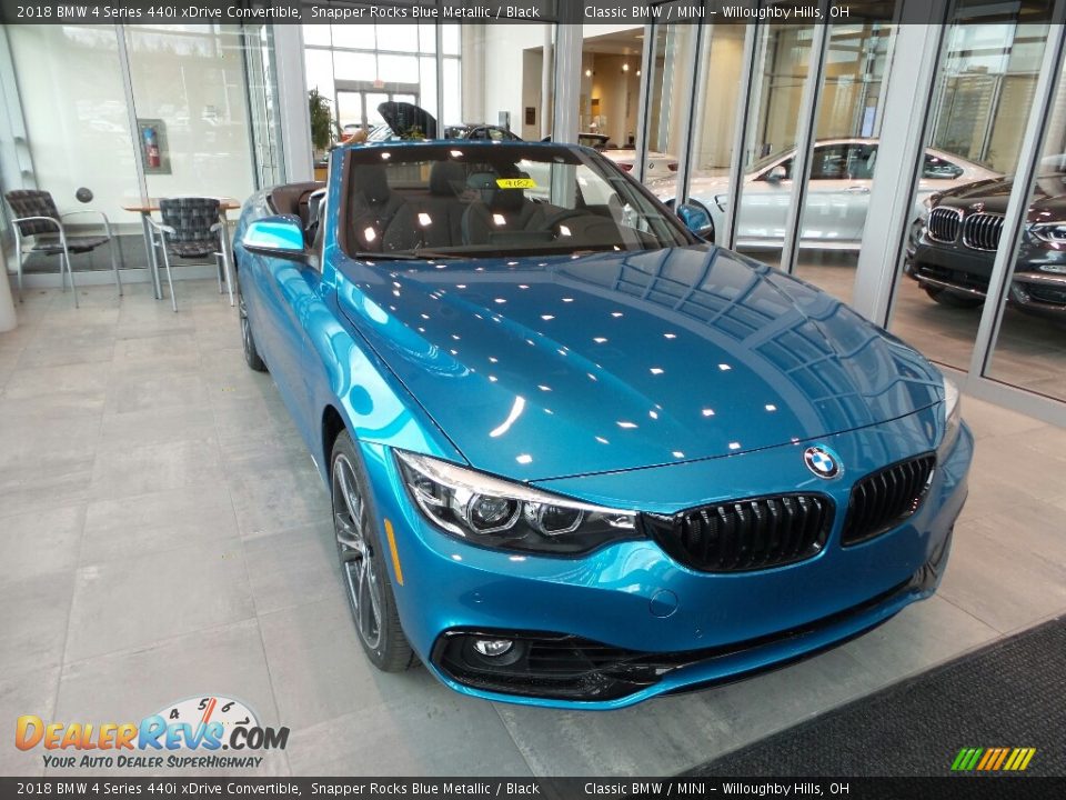 2018 BMW 4 Series 440i xDrive Convertible Snapper Rocks Blue Metallic / Black Photo #1