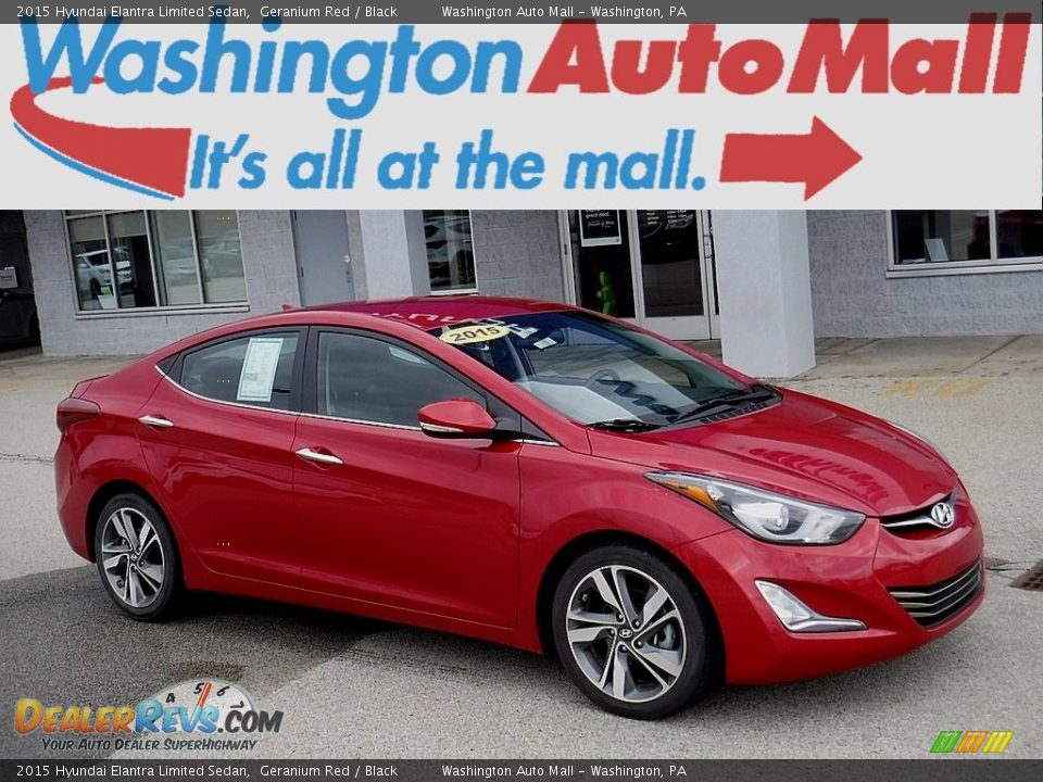 2015 Hyundai Elantra Limited Sedan Geranium Red / Black Photo #1