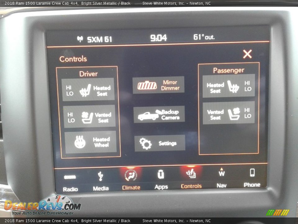 Controls of 2018 Ram 1500 Laramie Crew Cab 4x4 Photo #25