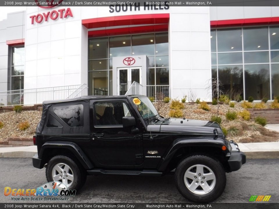2008 Jeep Wrangler Sahara 4x4 Black / Dark Slate Gray/Medium Slate Gray Photo #2