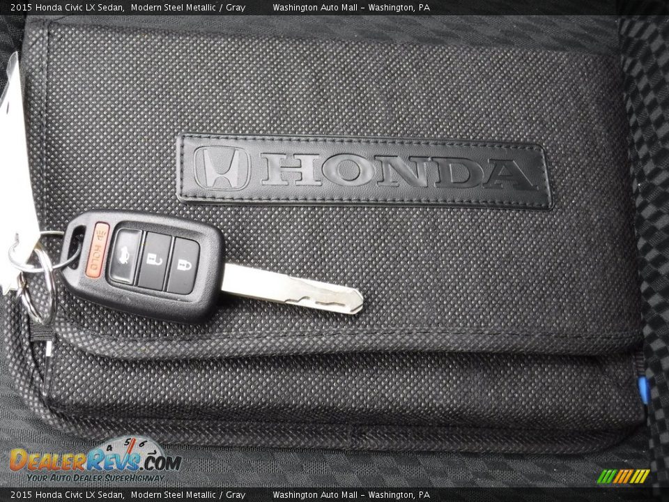 2015 Honda Civic LX Sedan Modern Steel Metallic / Gray Photo #17