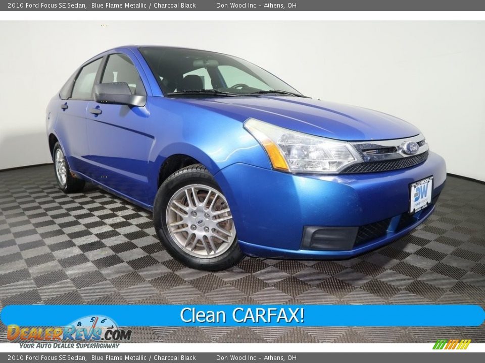 2010 Ford Focus SE Sedan Blue Flame Metallic / Charcoal Black Photo #1