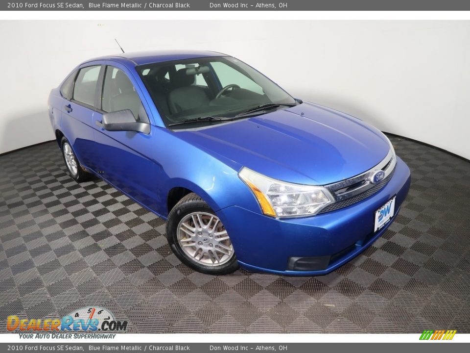 2010 Ford Focus SE Sedan Blue Flame Metallic / Charcoal Black Photo #3