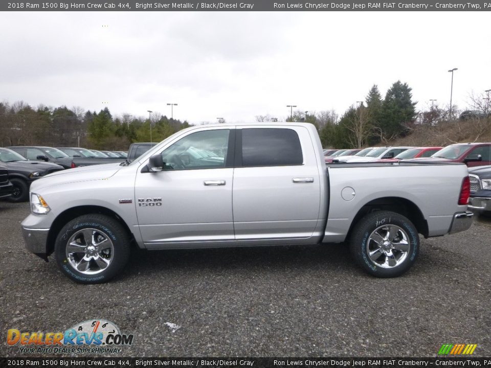 2018 Ram 1500 Big Horn Crew Cab 4x4 Bright Silver Metallic / Black/Diesel Gray Photo #2