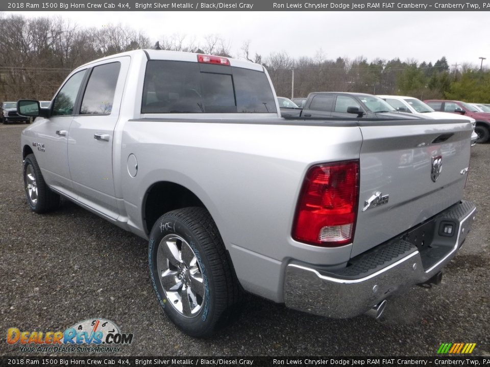2018 Ram 1500 Big Horn Crew Cab 4x4 Bright Silver Metallic / Black/Diesel Gray Photo #3