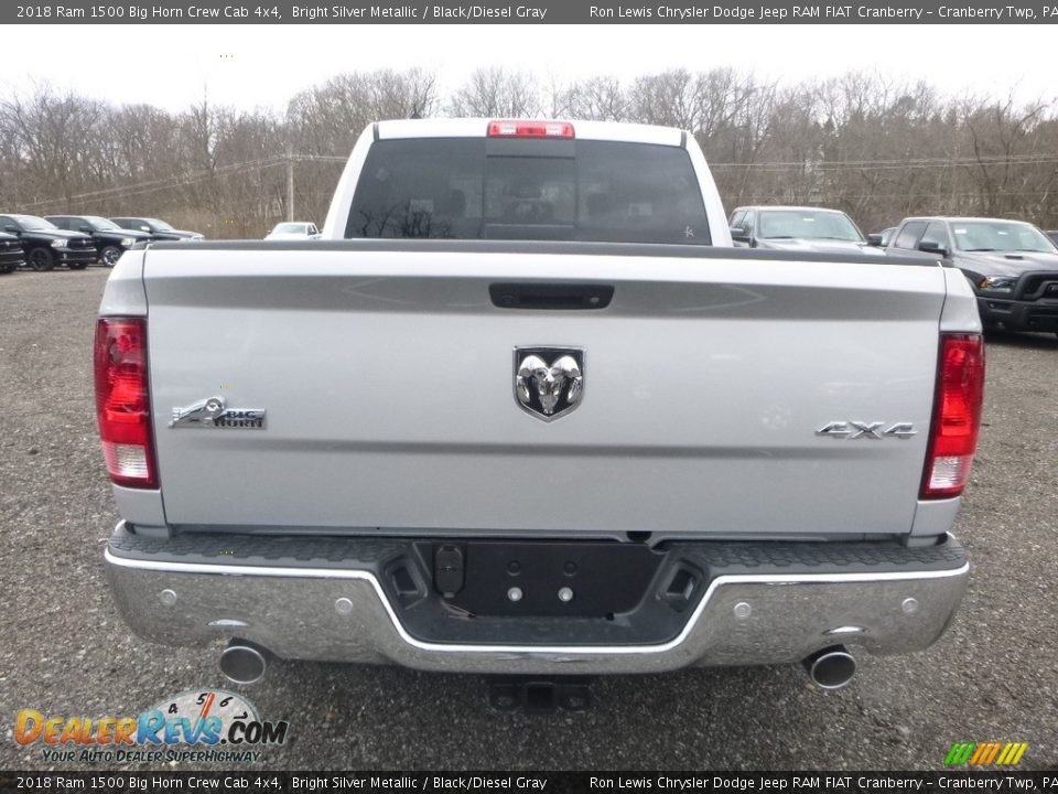 2018 Ram 1500 Big Horn Crew Cab 4x4 Bright Silver Metallic / Black/Diesel Gray Photo #4
