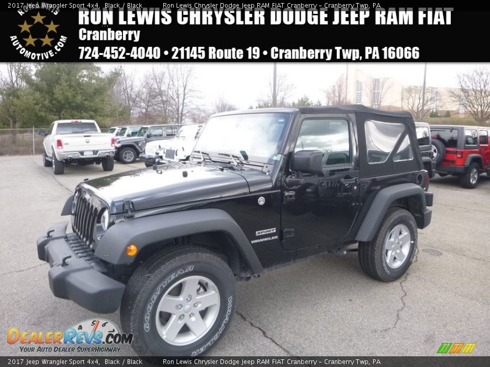2017 Jeep Wrangler Sport 4x4 Black / Black Photo #1