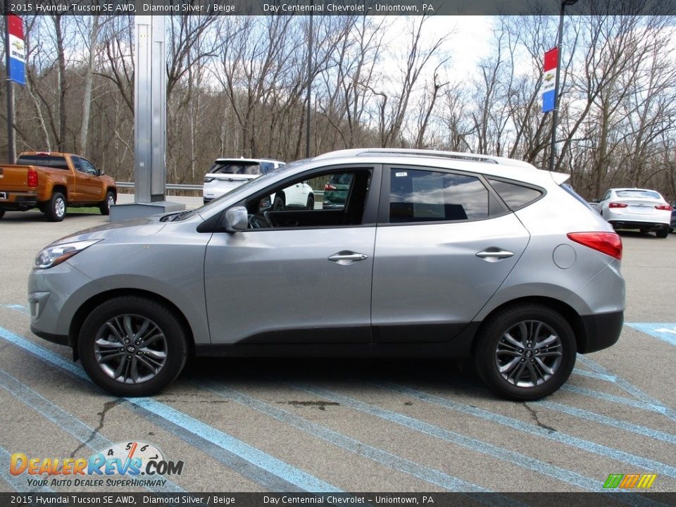 2015 Hyundai Tucson SE AWD Diamond Silver / Beige Photo #11