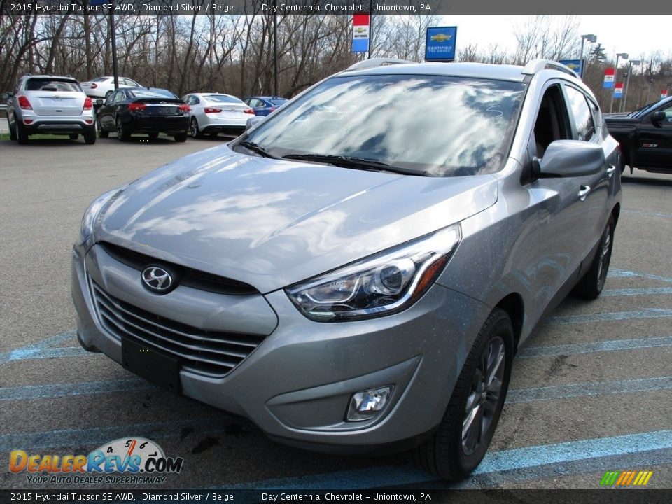 2015 Hyundai Tucson SE AWD Diamond Silver / Beige Photo #13