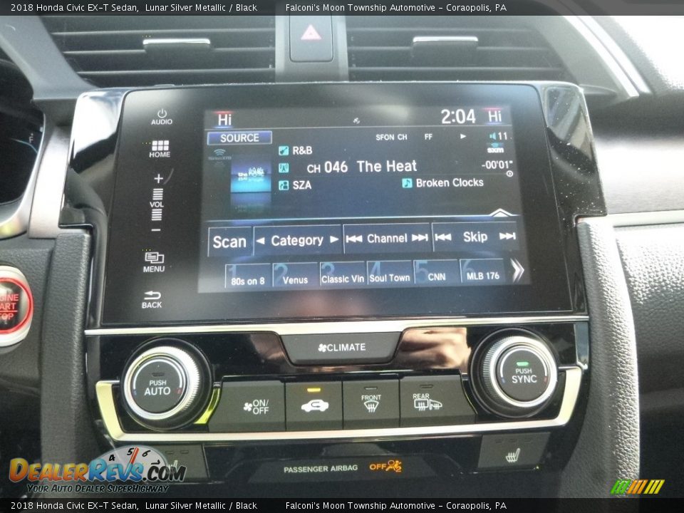 2018 Honda Civic EX-T Sedan Lunar Silver Metallic / Black Photo #15