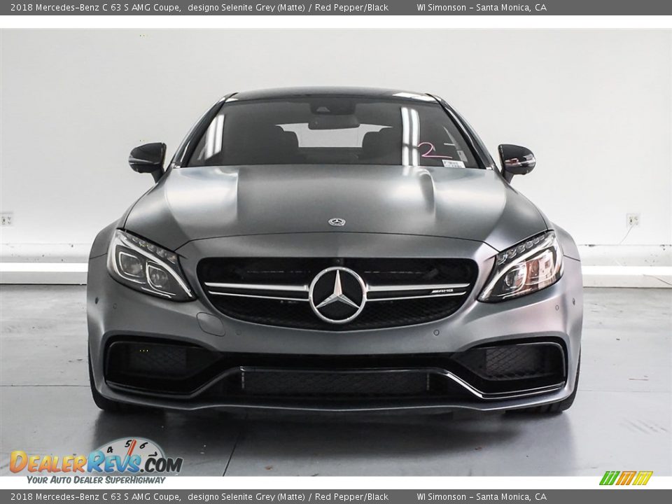 2018 Mercedes-Benz C 63 S AMG Coupe designo Selenite Grey (Matte) / Red Pepper/Black Photo #2