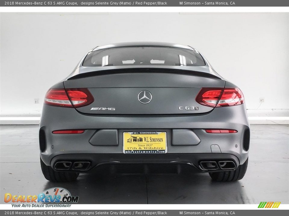 2018 Mercedes-Benz C 63 S AMG Coupe designo Selenite Grey (Matte) / Red Pepper/Black Photo #3