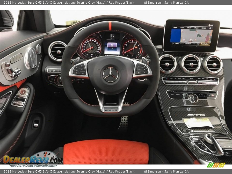 2018 Mercedes-Benz C 63 S AMG Coupe designo Selenite Grey (Matte) / Red Pepper/Black Photo #4