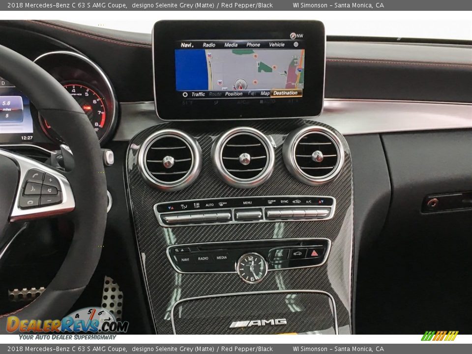 2018 Mercedes-Benz C 63 S AMG Coupe designo Selenite Grey (Matte) / Red Pepper/Black Photo #5