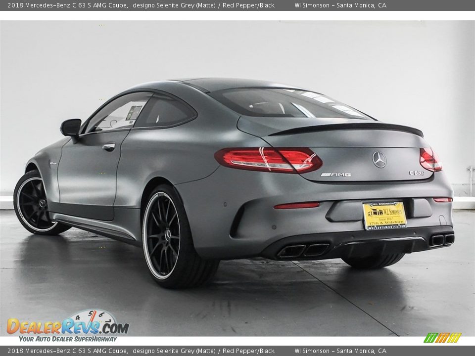 2018 Mercedes-Benz C 63 S AMG Coupe designo Selenite Grey (Matte) / Red Pepper/Black Photo #10