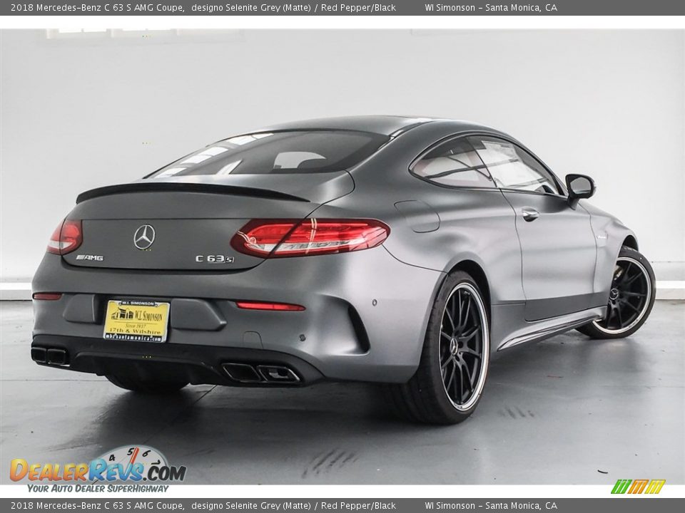 2018 Mercedes-Benz C 63 S AMG Coupe designo Selenite Grey (Matte) / Red Pepper/Black Photo #16