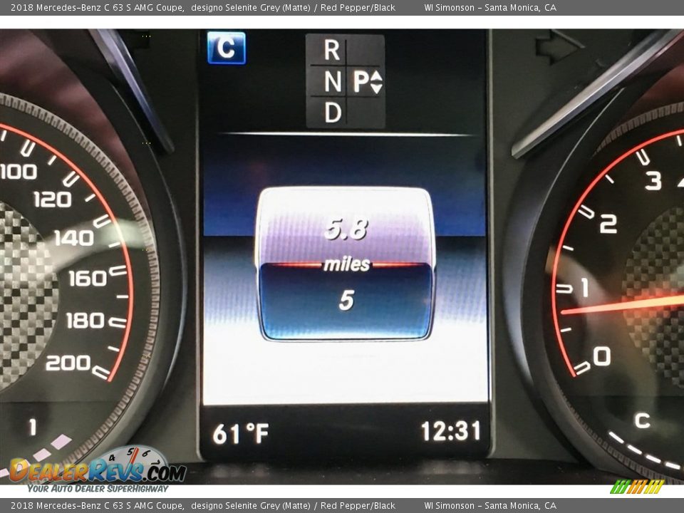 2018 Mercedes-Benz C 63 S AMG Coupe designo Selenite Grey (Matte) / Red Pepper/Black Photo #34