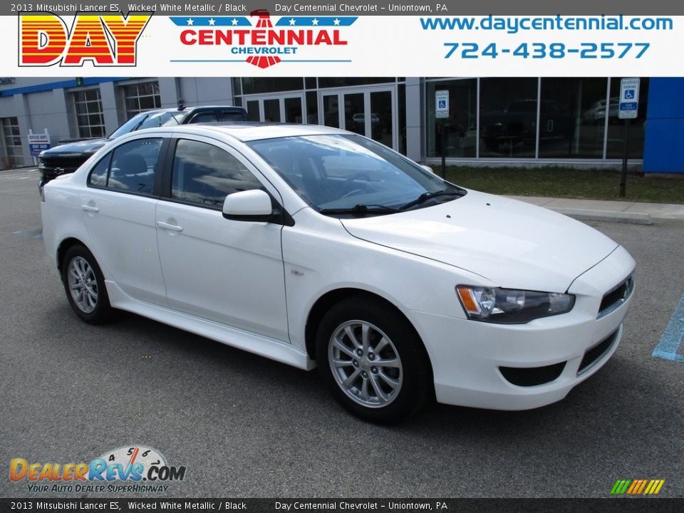 2013 Mitsubishi Lancer ES Wicked White Metallic / Black Photo #1
