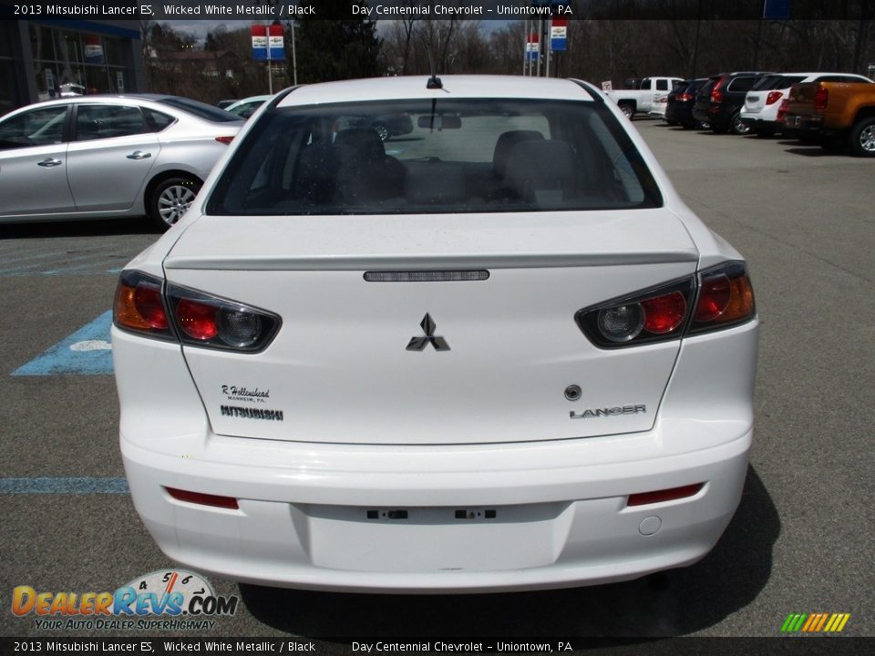 2013 Mitsubishi Lancer ES Wicked White Metallic / Black Photo #5