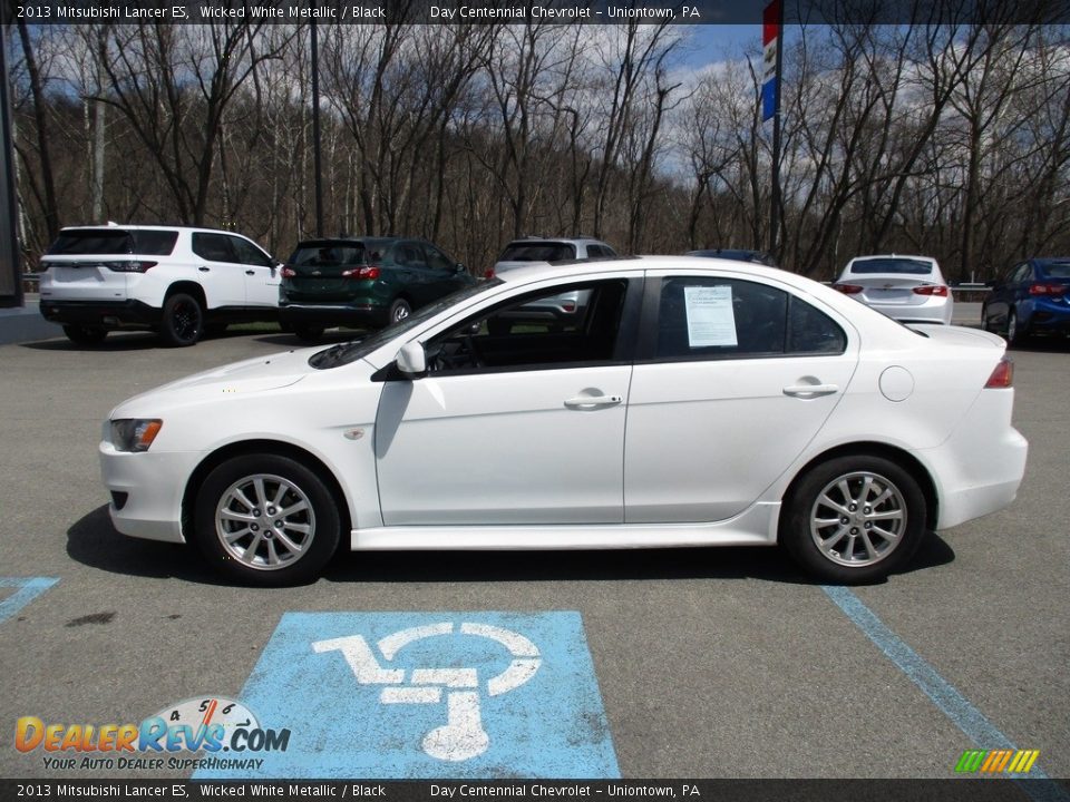 2013 Mitsubishi Lancer ES Wicked White Metallic / Black Photo #8