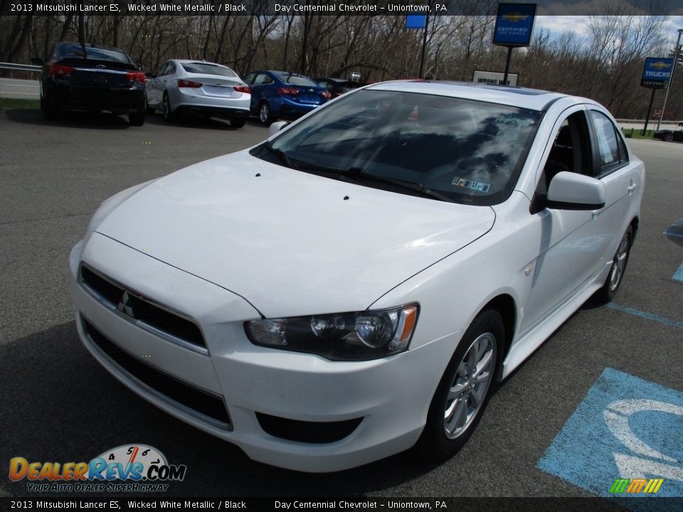 2013 Mitsubishi Lancer ES Wicked White Metallic / Black Photo #10