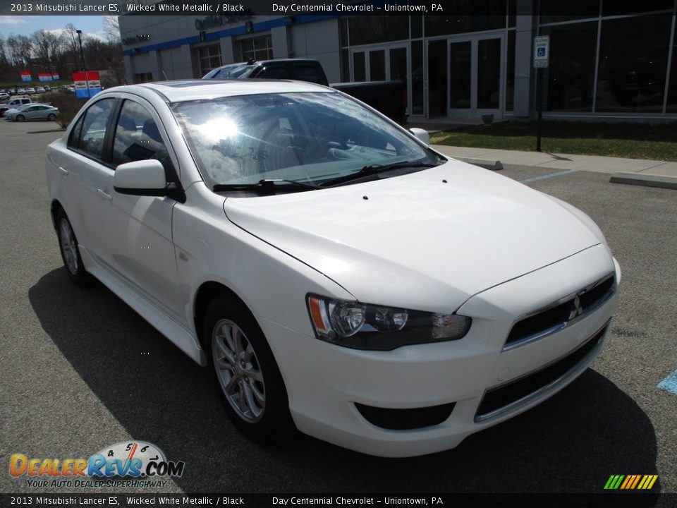 2013 Mitsubishi Lancer ES Wicked White Metallic / Black Photo #12