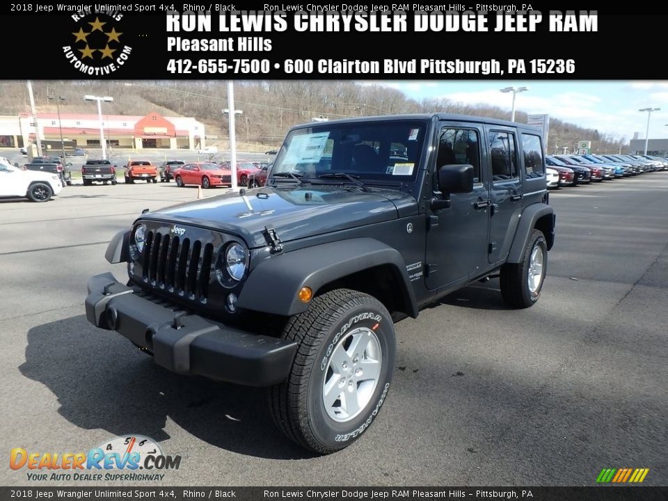 2018 Jeep Wrangler Unlimited Sport 4x4 Rhino / Black Photo #1