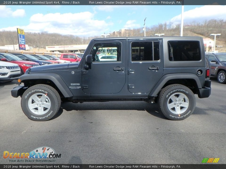 2018 Jeep Wrangler Unlimited Sport 4x4 Rhino / Black Photo #2