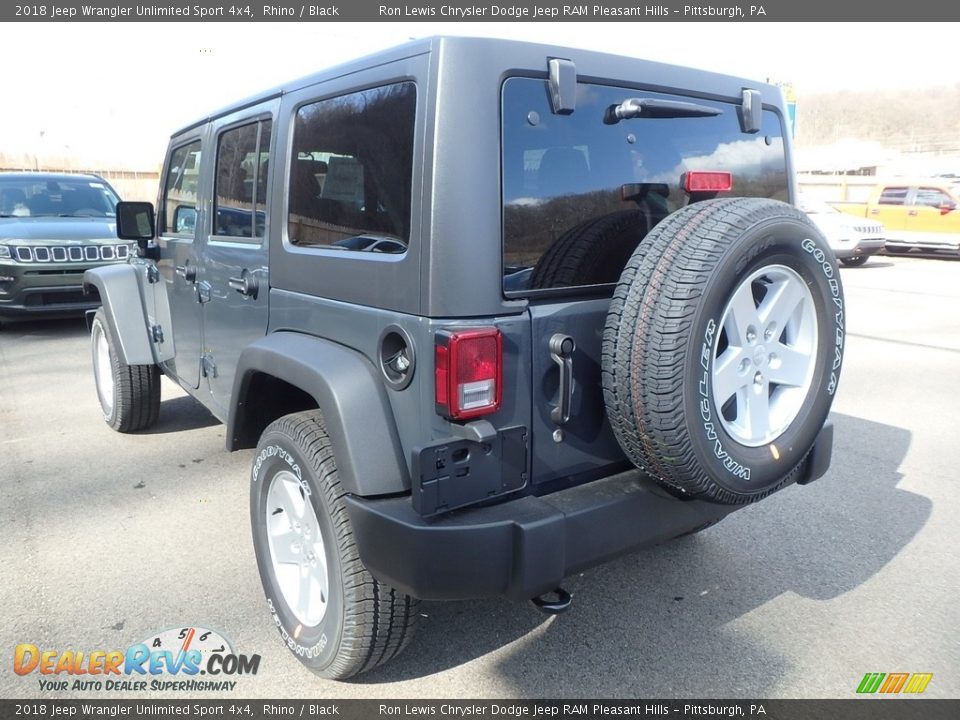 2018 Jeep Wrangler Unlimited Sport 4x4 Rhino / Black Photo #3