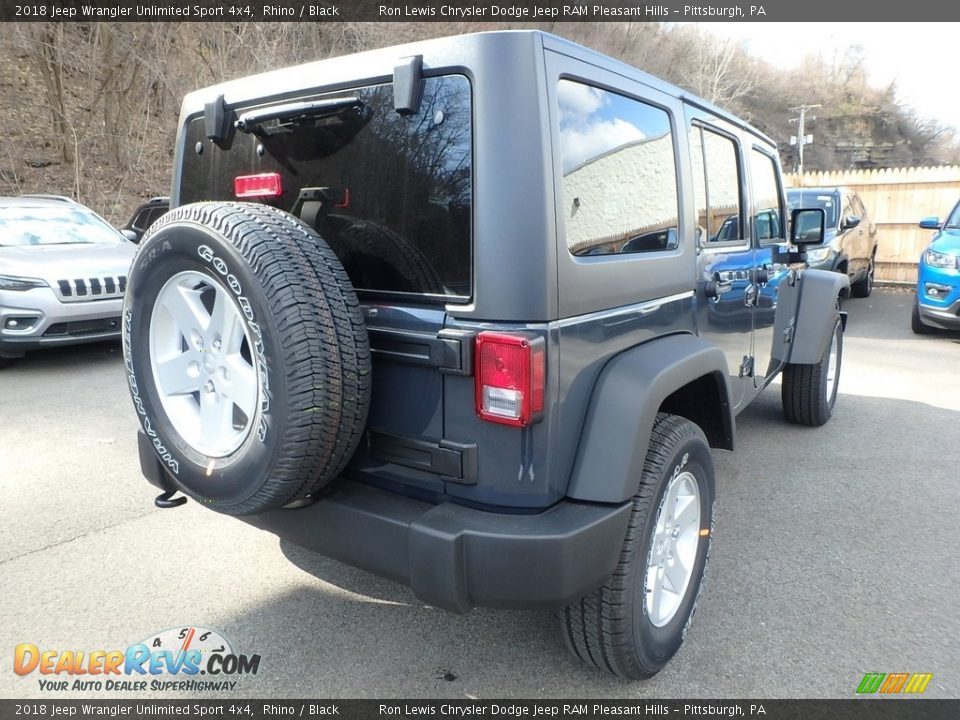 2018 Jeep Wrangler Unlimited Sport 4x4 Rhino / Black Photo #5